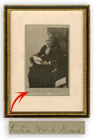 Julia Ward Howe Signed Photograph, Framed & Ready for Display