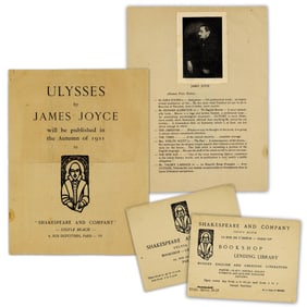 James Joyce "Ulysses" Pre-Publication Advertisement, Along With Early Shakespeare & Company