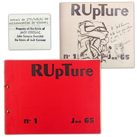 Jack Kerouac Gifted French Literary Magazine, With Personal Dedication & Original Pencil Sketch By