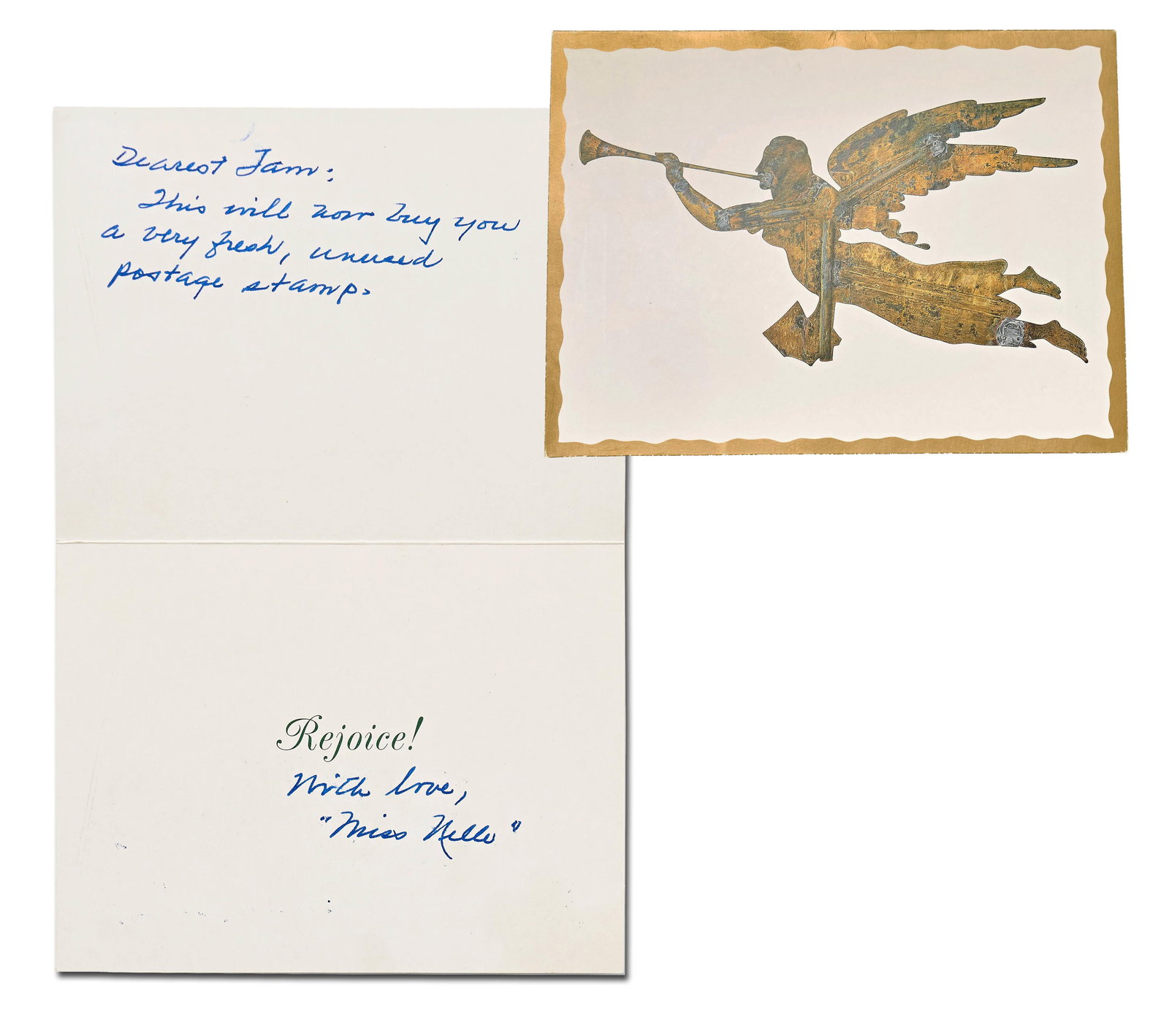Harper Lee Signed Christmas Card to her Longtime Friend: Harper Leen.p., n.d.Harper Lee Signed Christmas Card to her Longtime FriendANSHarper Lee (1926-2016). Autograph Note Signed, "Miss Nelle," 1p, within a decorative Christmas card measuring 5.75" x 4.37