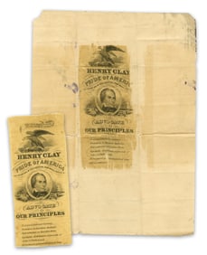 Henry Clay (2) 1844 Silk Campaign Ribbons "Advocate of Our Principles"