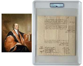 John Jay PSA Gem Mint 10 Handwritten & Signed Financial Document, The Same Year Washington Appointed