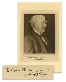 Thomas Edison Oversized Bachrach SP to Film Producer George Kleine