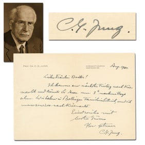 Carl Jung Handwritten Signed Note to his Mentee: An Upcoming Visit
