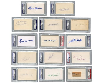 Musial, Spahn, Robinson, Williams, & More MLB Legends & HOFers! A Fantastic Group of 14 PSA Slabs!