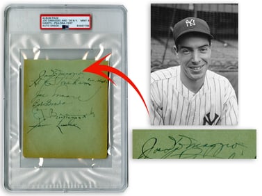 Joe DiMaggio & 1938 New York Giants PSA Mint 9 Signatures