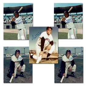 Willie Mays Superb Lot of 5 Signed Photos!