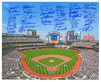 1986 World Series! 32 Mets Players & Manager Signed Photo, Featuring Strawberry, Gooden, Wilson,