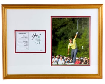 Gorgeous Jack Nicklaus Signed Augusta Club Gold Display w/ JSA Authentication