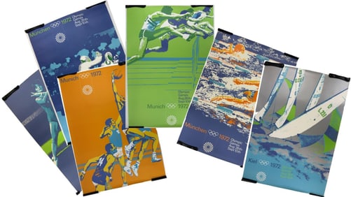 Otl Aicher 1972 Munich Olympics Huge Posters, Lot of 6