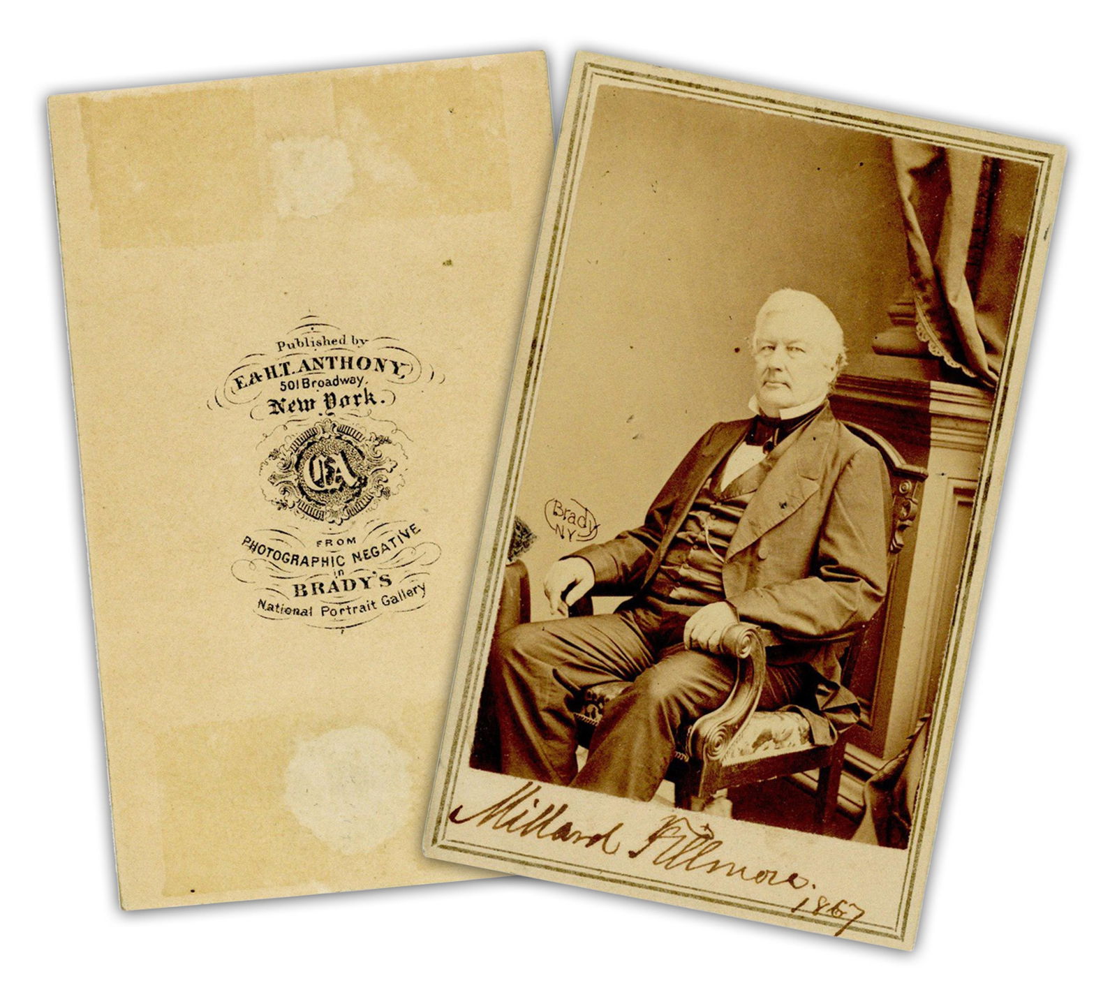 Millard Fillmore Signed Carte de Visite with PSA COA - Exceptionally Rare! (1 of 5)
