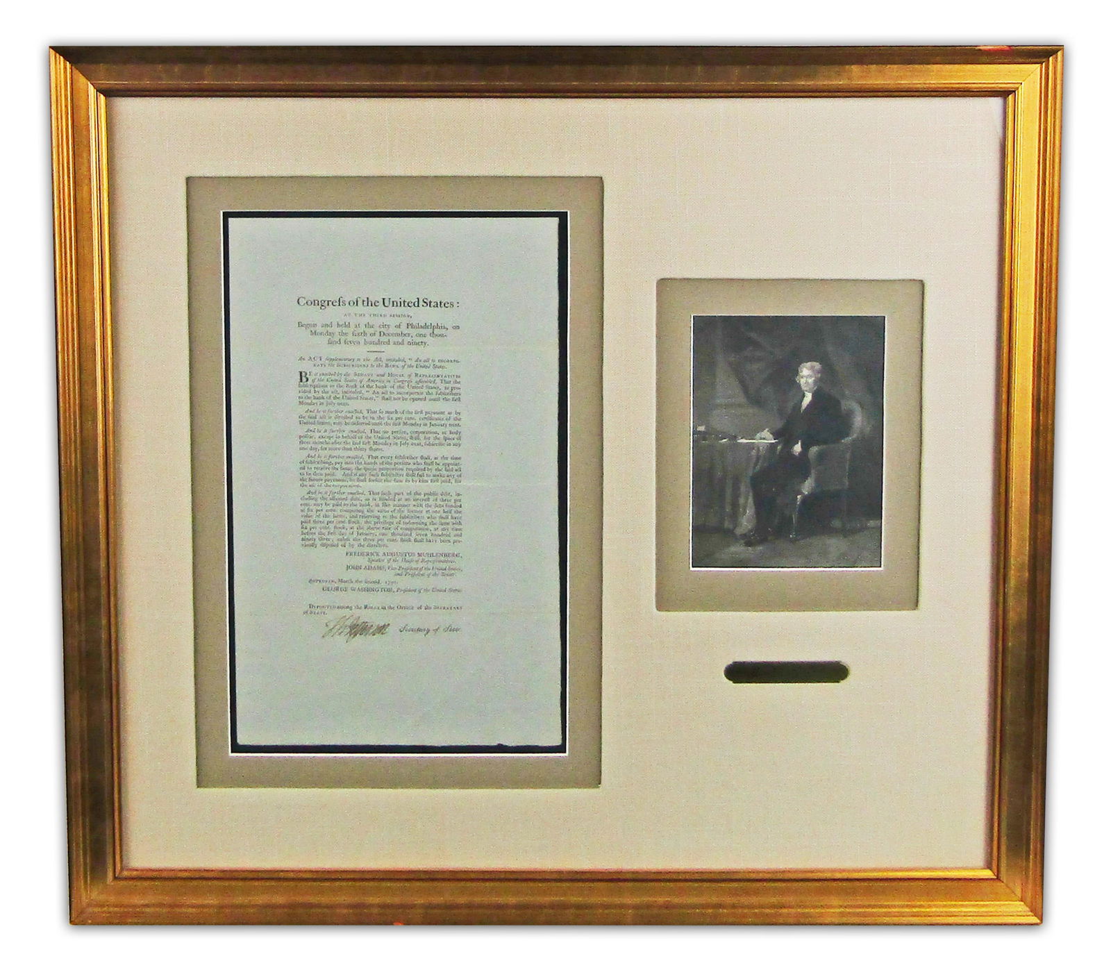 Thomas Jefferson Signed Foundational Act of Congress, Alexander Hamilton’s Financial (1 of 5)
