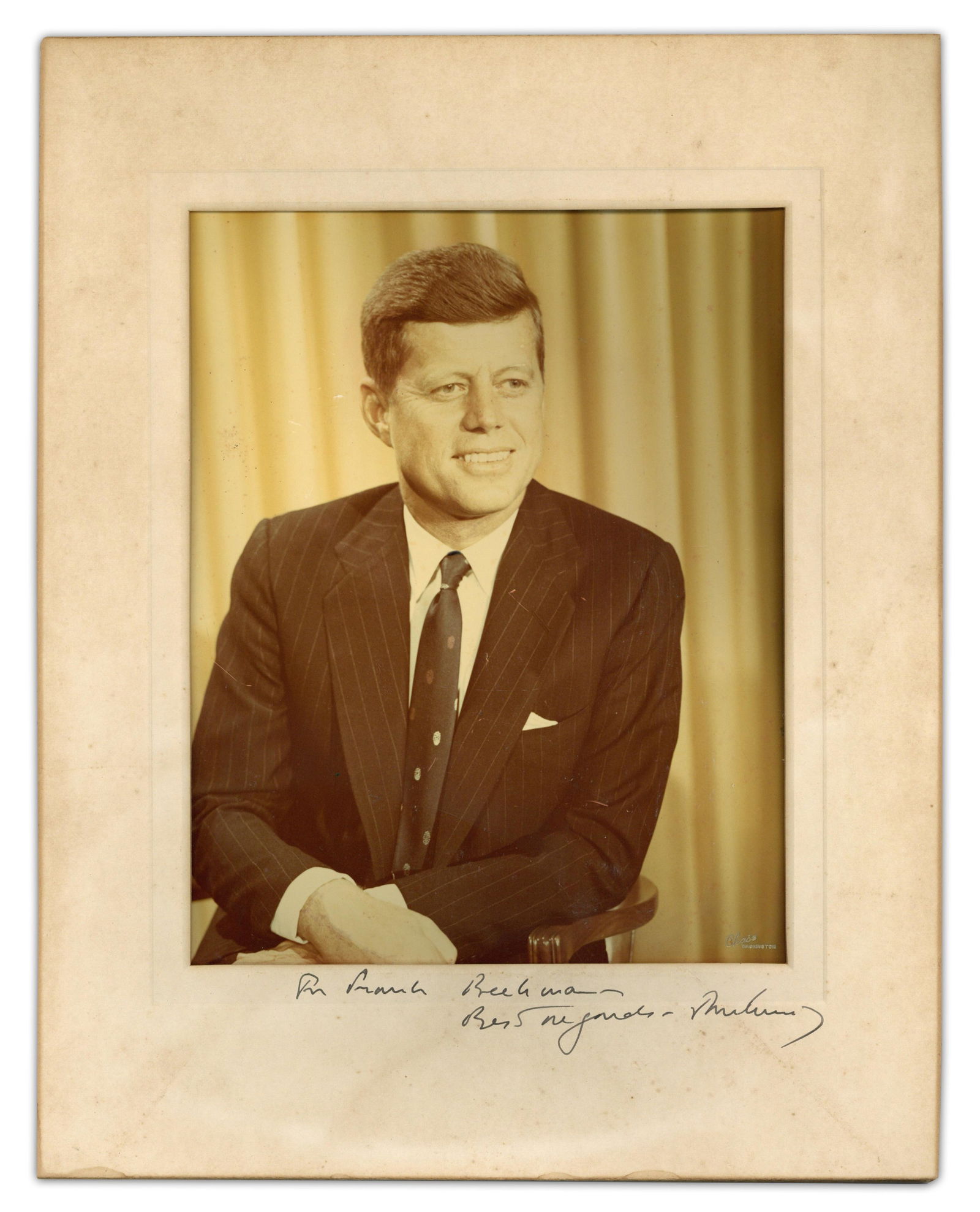 John F. Kennedy Signed Presentation Photo, Ready For Display (1 of 4)
