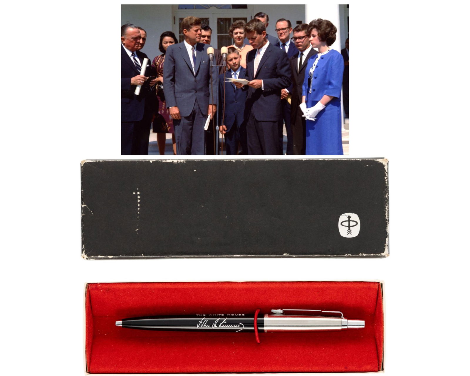 JFK-Presented Pen to 1st Female Winner of Young American Medal for Service (1 of 5)