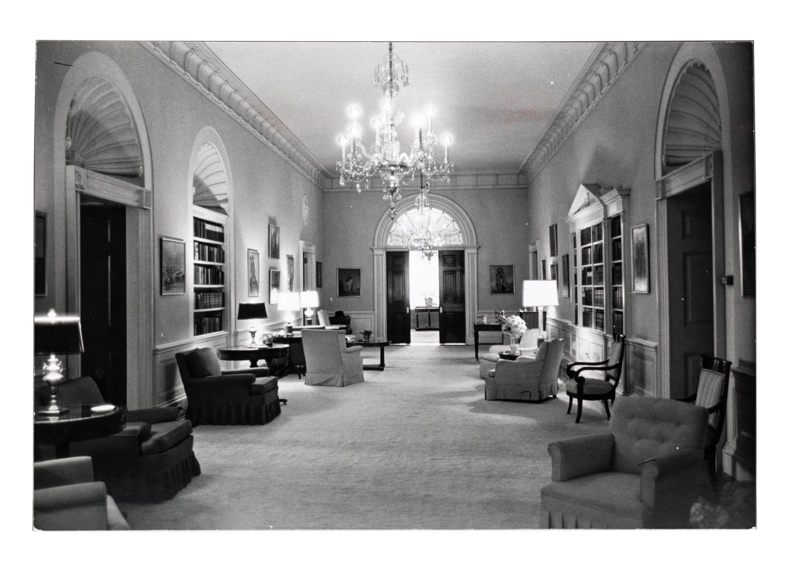 Kennedy White House, Center Hall, Type 1 Vintage Photo by Camelot Photographer Mark Shaw, With Rare (1 of 2)