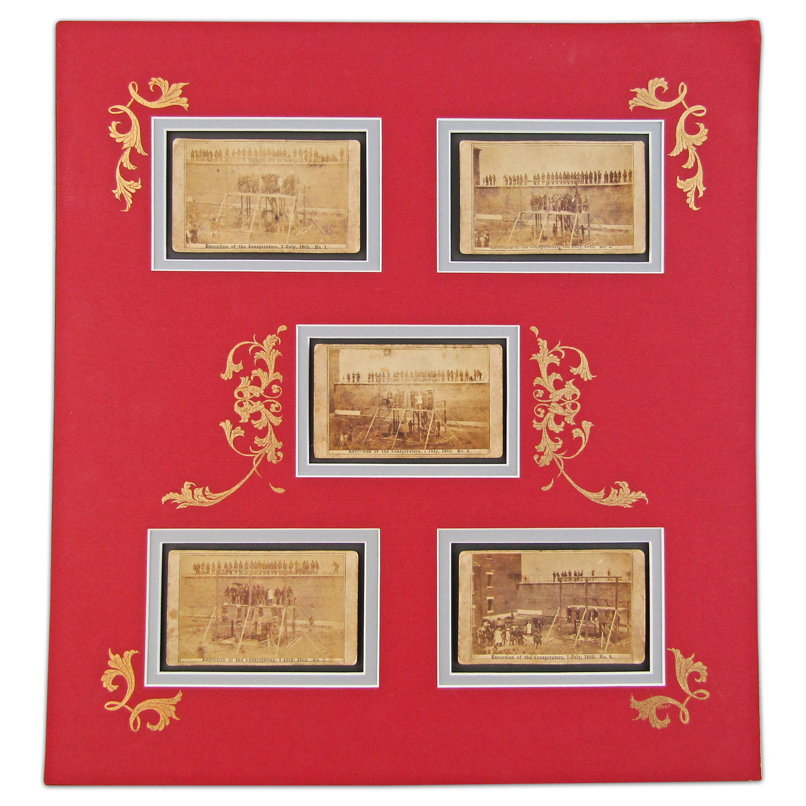 Unique Set of 5 CDVs of the Execution of the Conspirators by Alexander Gardner (1 of 14)