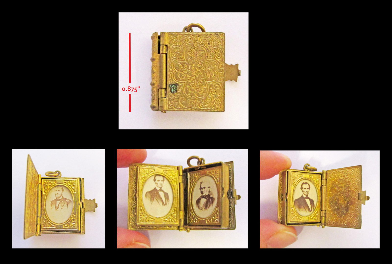 Civil War Locket with Photos of Lincoln and Grant (1 of 7)