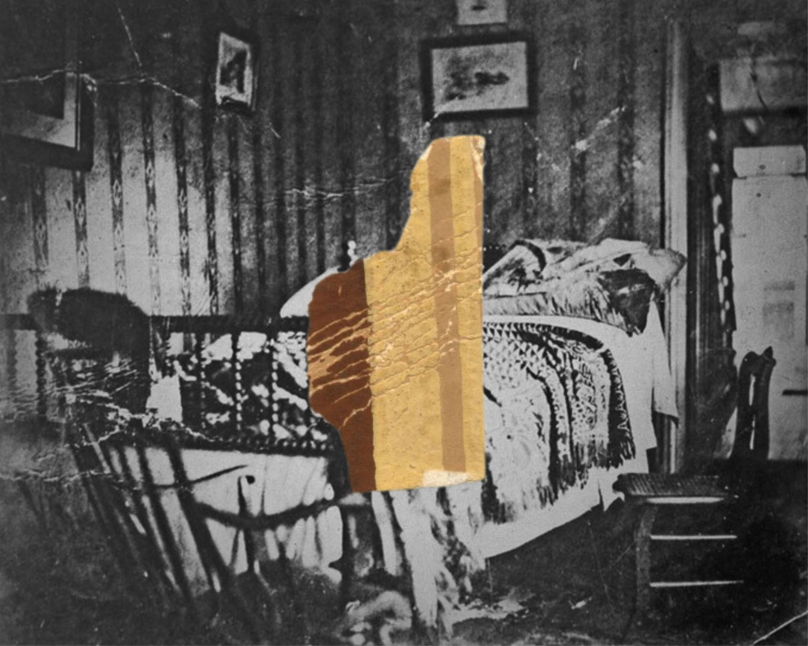 A. Lincoln Death Room Wallpaper Swatch From Peterson House (1 of 5)