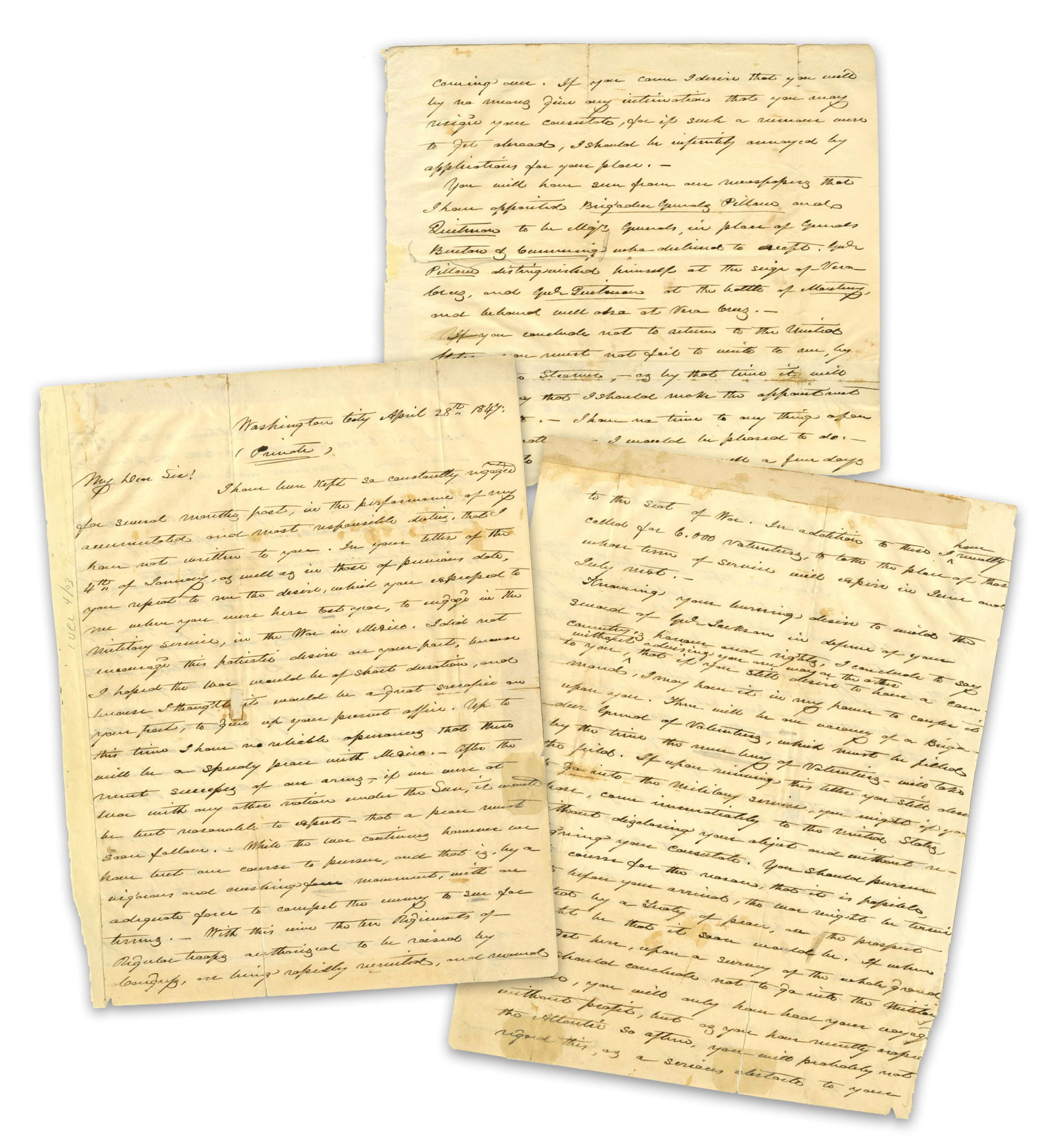 James K. Polk AL as President re: Mexican American War & "burning desire to wield the sword of Genl. (1 of 4)