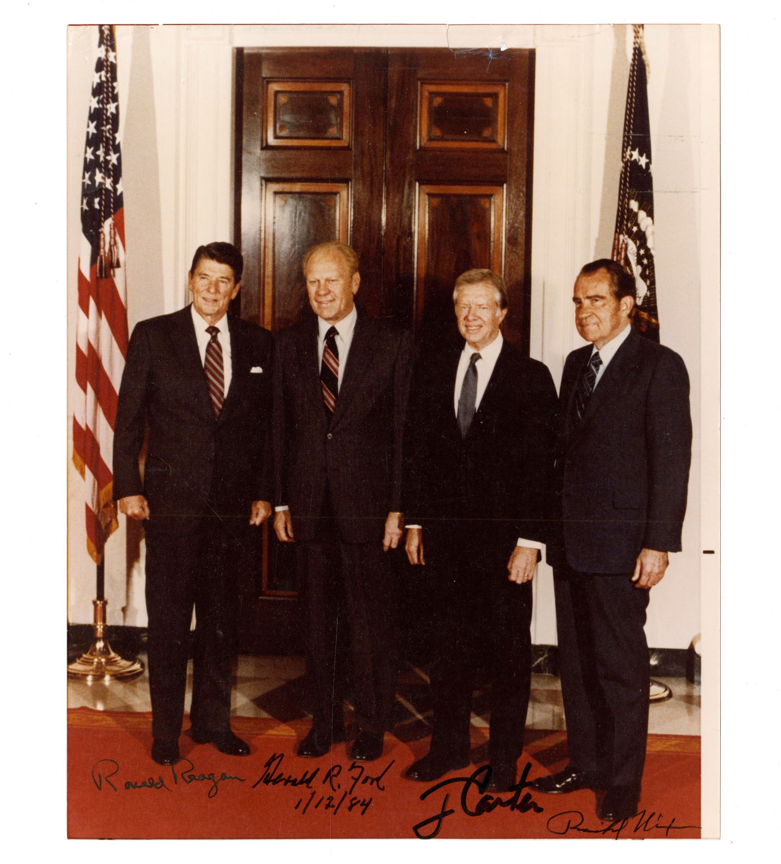 Four Presidents Photo Signed by All Four Men, Incl. Huge Folder of Provenance of How & When (1 of 7)