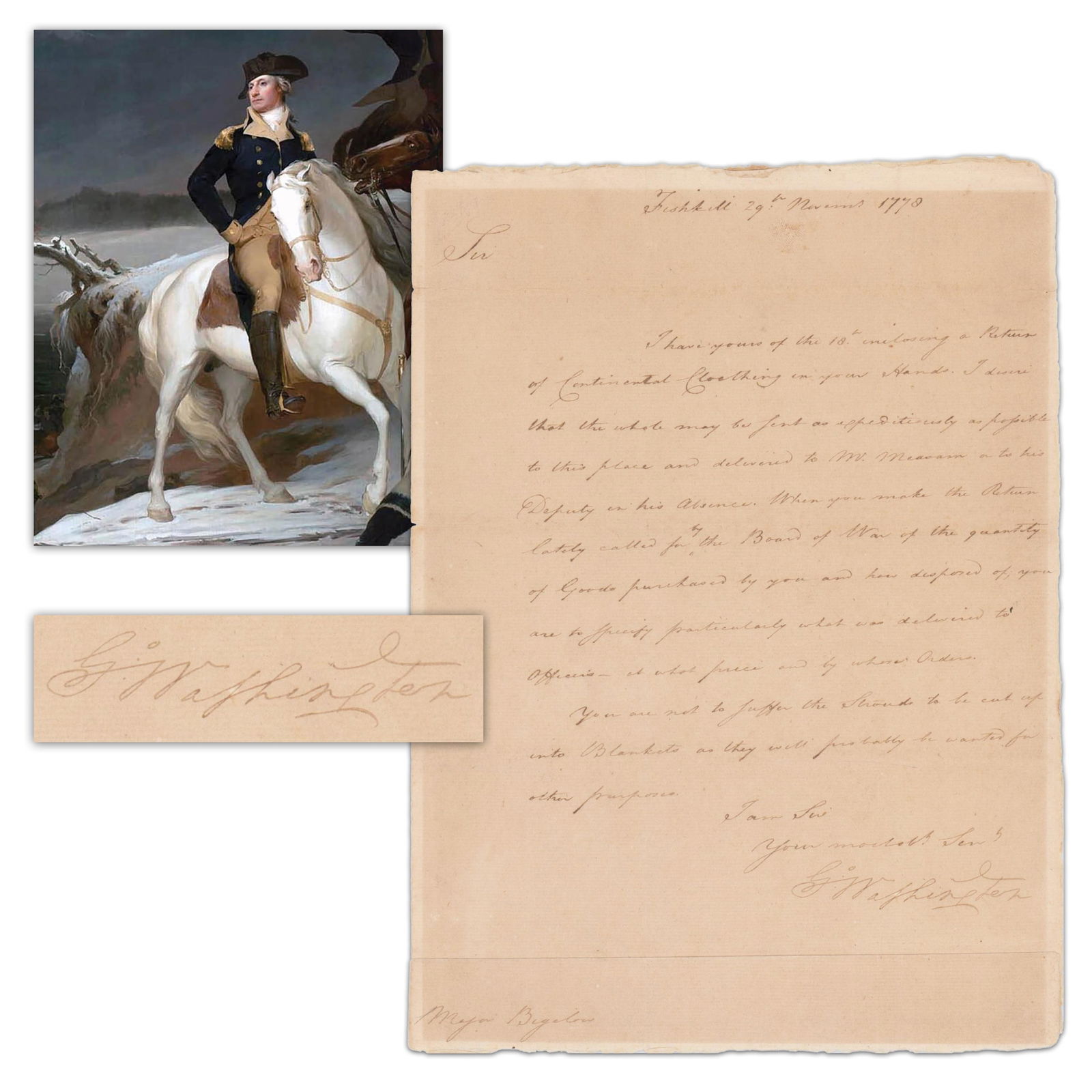 George Washington & Hamilton Direct Major Who Fought Under Arnold to Send Clothing for Cold Troops (1 of 4)