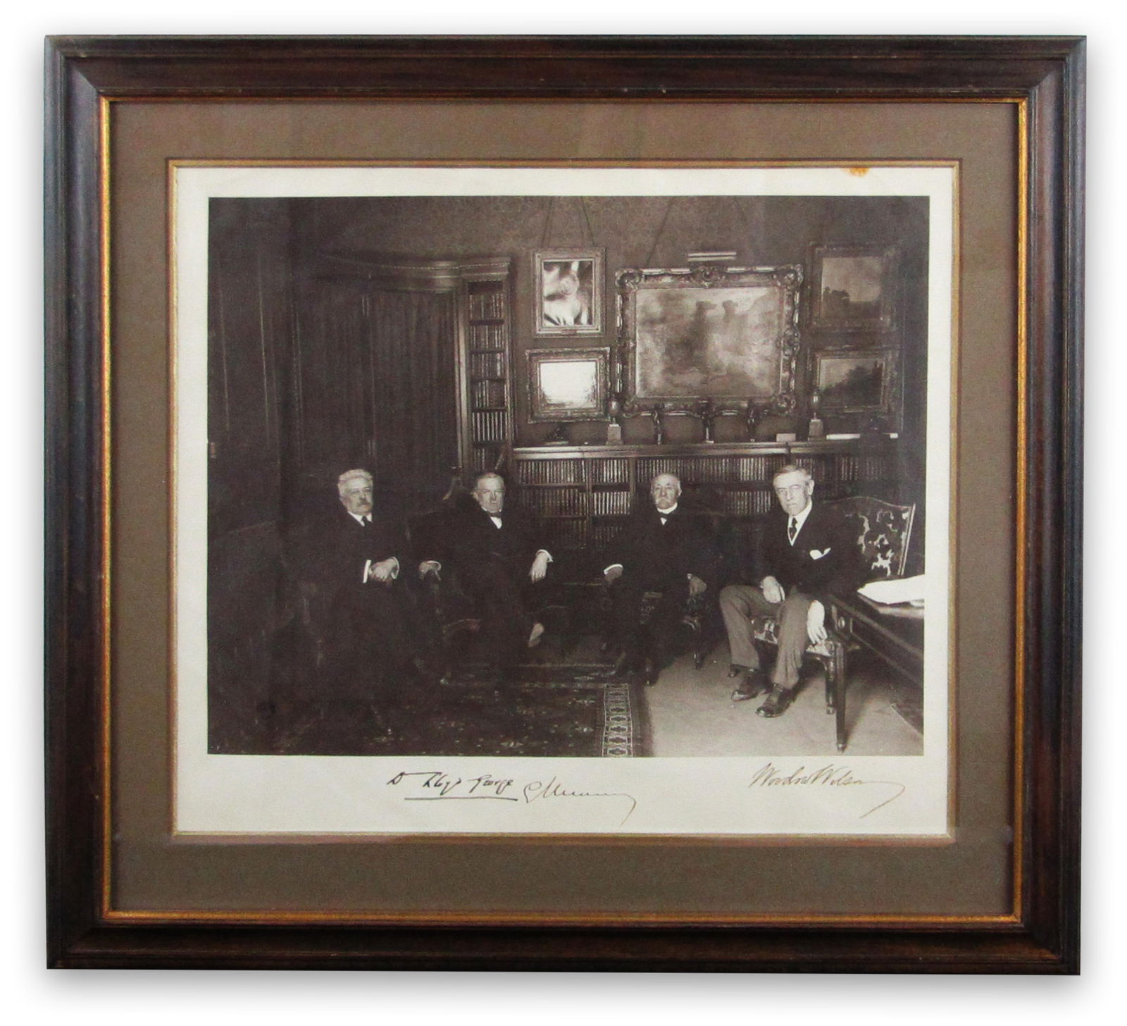 The Big Four at Paris Peace Conference, Signed by Wilson, Lloyd George & Clemenceau! (1 of 5)