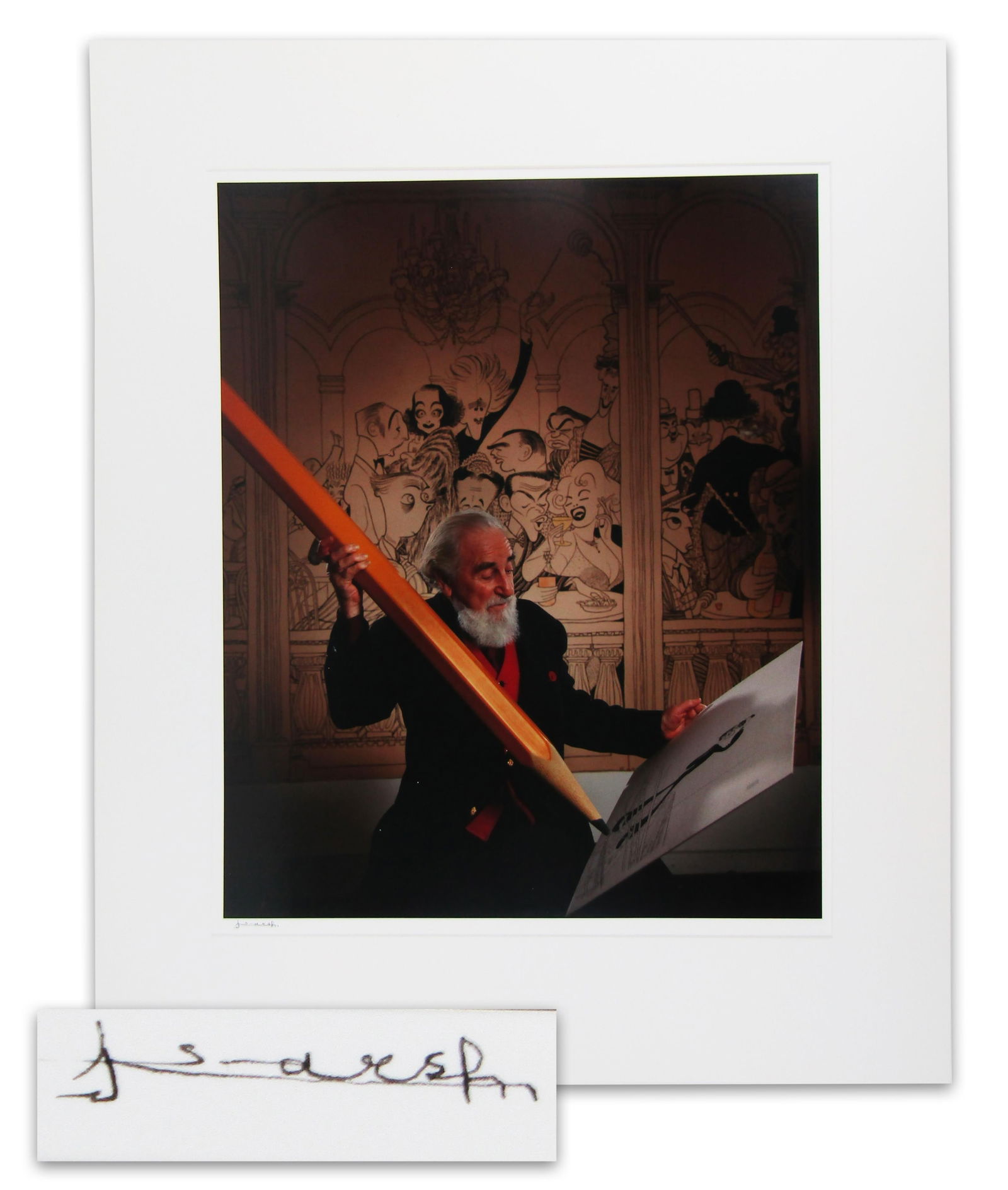 Huge Al Hirschfeld Color Portrait Signed by Photographer Yousuf Karsh, Ex. Karsh Estate (1 of 5)