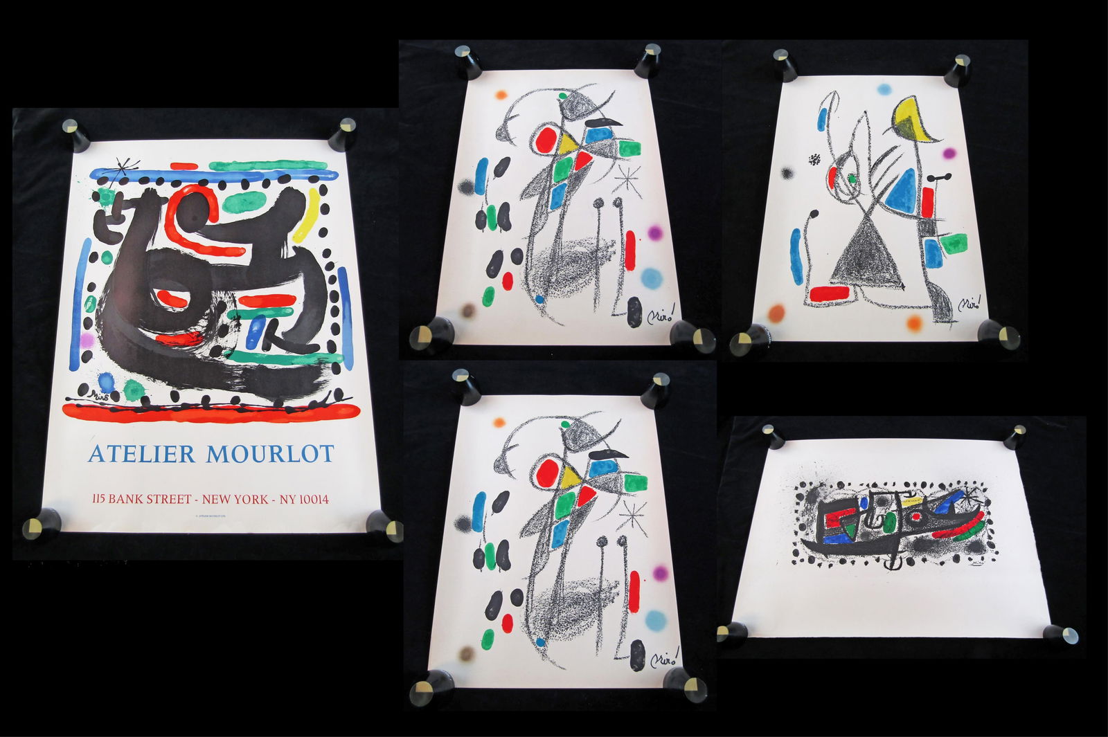 Dealer's Lot, Joan Miro Prints, 5 Pcs, In Vibrant Colors! (1 of 6)