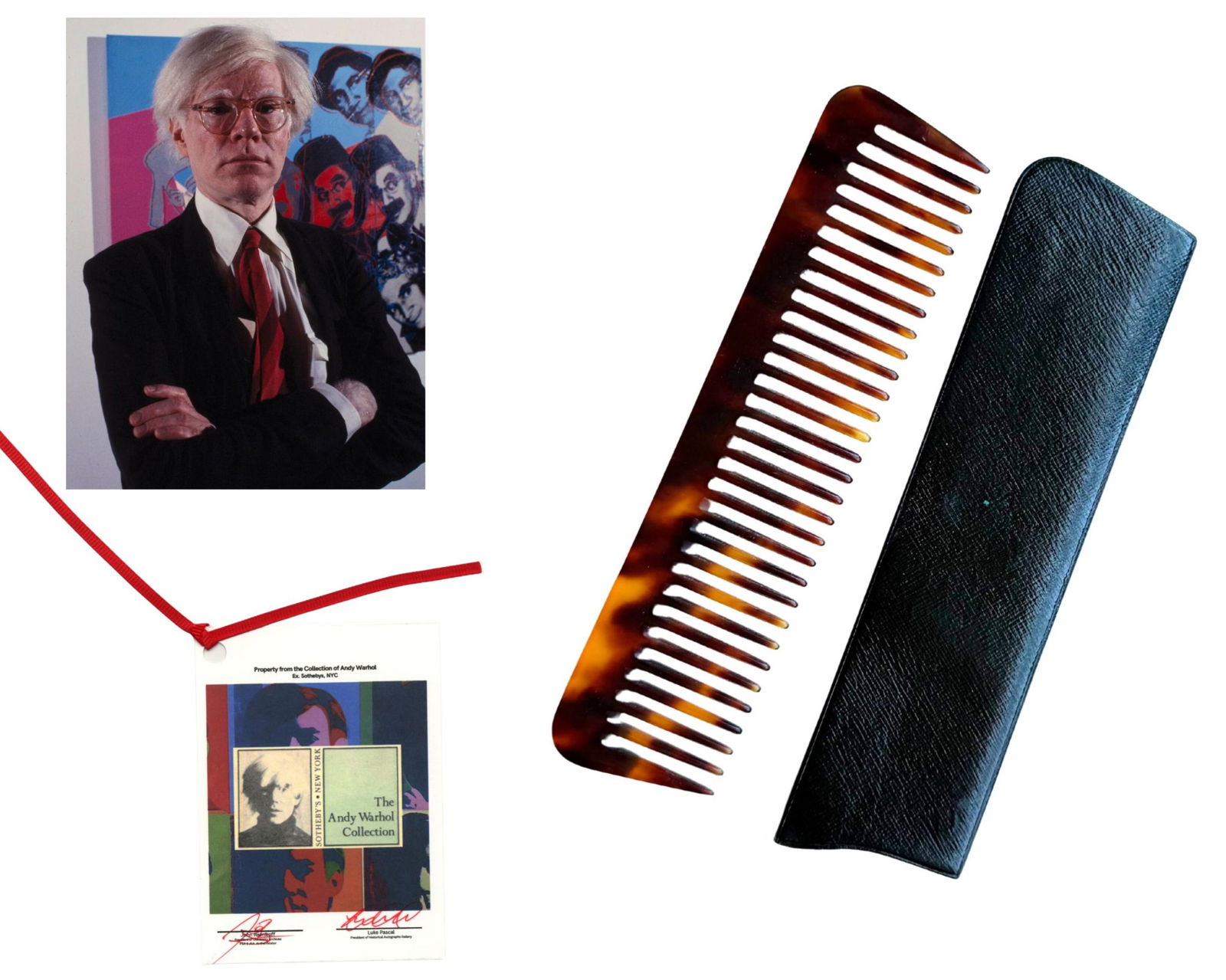 Andy Warhol Tortoiseshell Patterned Comb, Ex-Sotheby's Warhol Estate: Andy Warholn.p., n.d.Andy Warhol Tortoiseshell Patterned Comb, Ex-Sotheby's Warhol EstateRelicTortoiseshell-patterned comb accompanied by its original black leather slipcase once belonging to iconic A