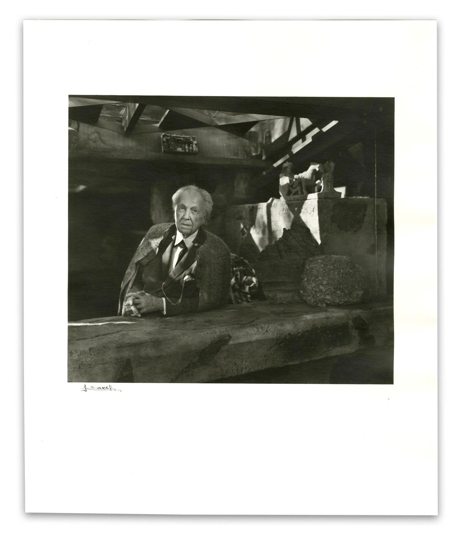 Frank Lloyd Wright at Taliesin West, Signed by Photographer Yousuf Karsh, Ex. Karsh Estate (1 of 4)