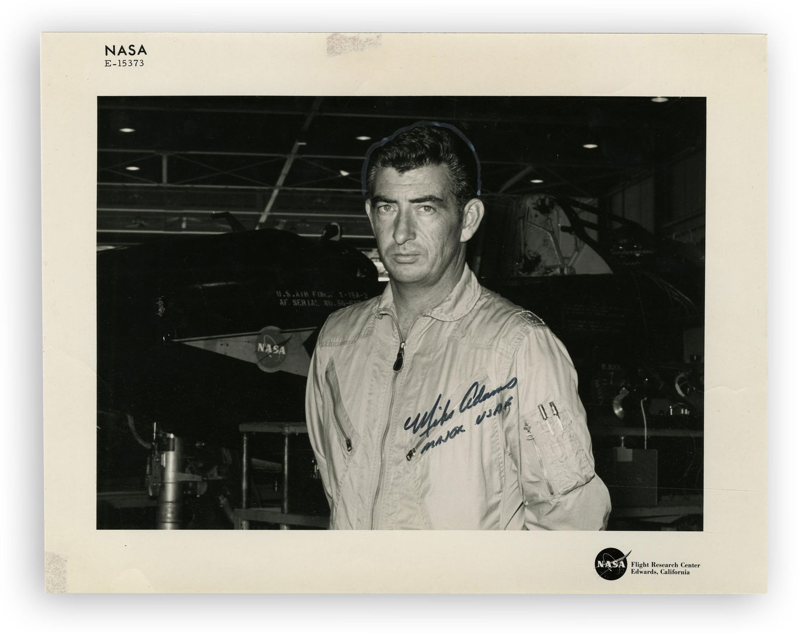 X-15 Pilot Mike Adams Signed NASA Photo (1 of 2)