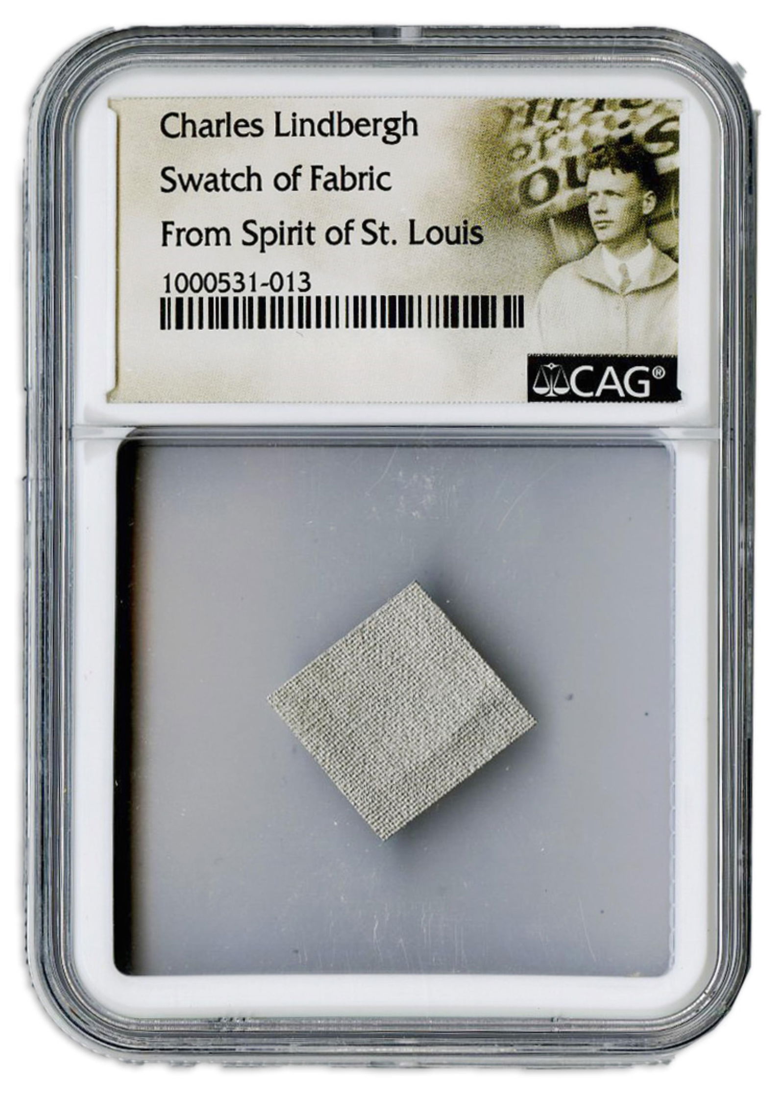 Charles Lindbergh's Spirit of St. Louis Fabric Fragment CAG Encapsulated (1 of 5)