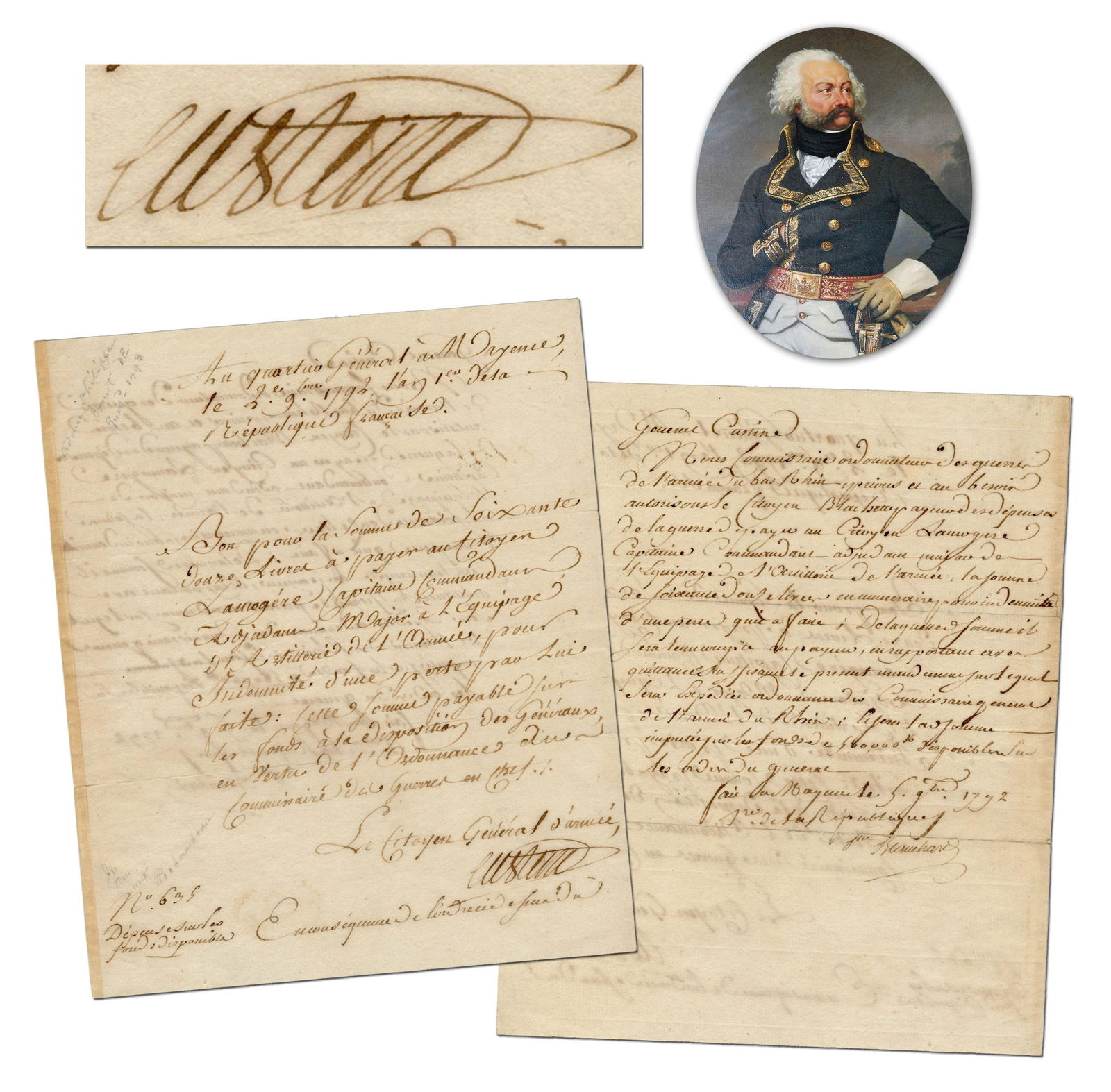 Adam Philippe, Comte de Custine, Veteran of American & French Revolutions Later Guillotined During (1 of 5)