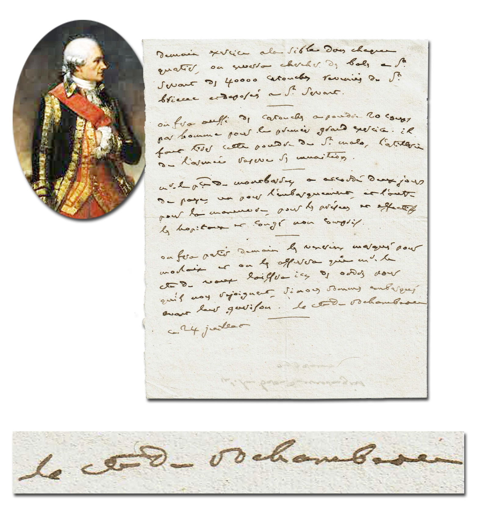 Jean-Baptiste, Comte de Rochambeau ADS Re: Artillery & Troop Preparations (1 of 3)