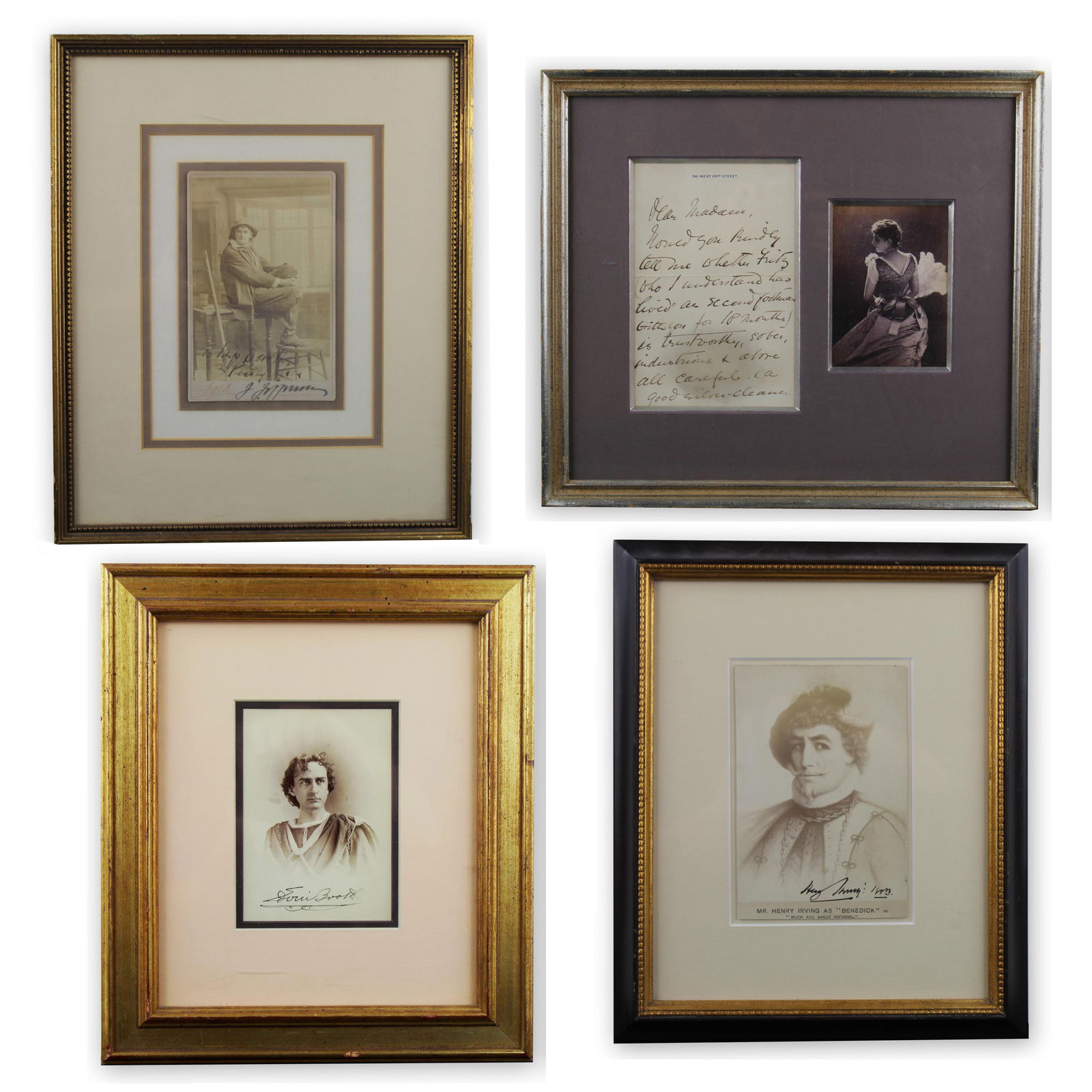 19th C. Theater Actors Signed Cabinet Cards & Letters, Edwin Booth, Lillie Langtry and More with (1 of 10)