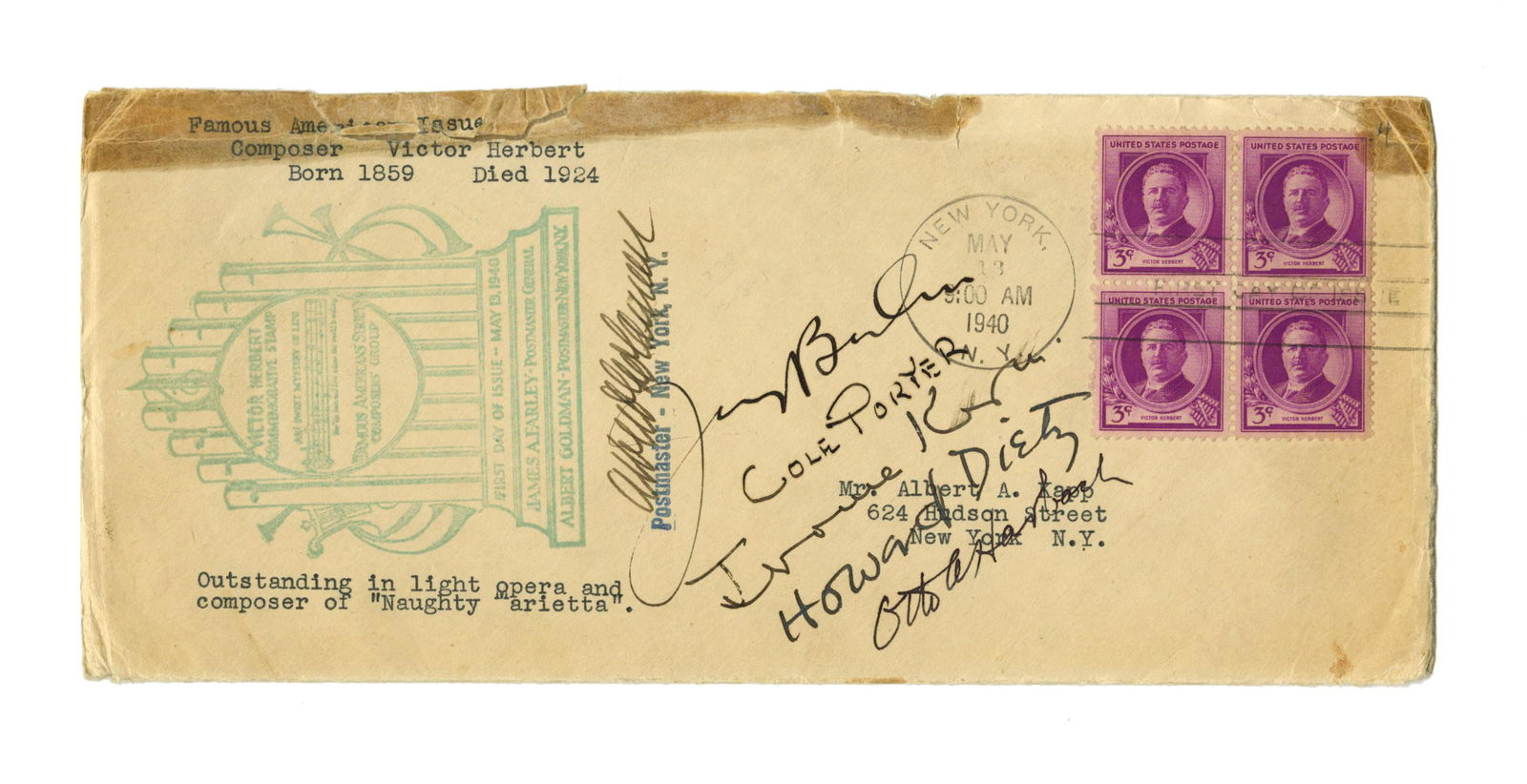 Irving Berlin, Cole Porter & More! Group-Signed Commemorative Cover (1 of 3)