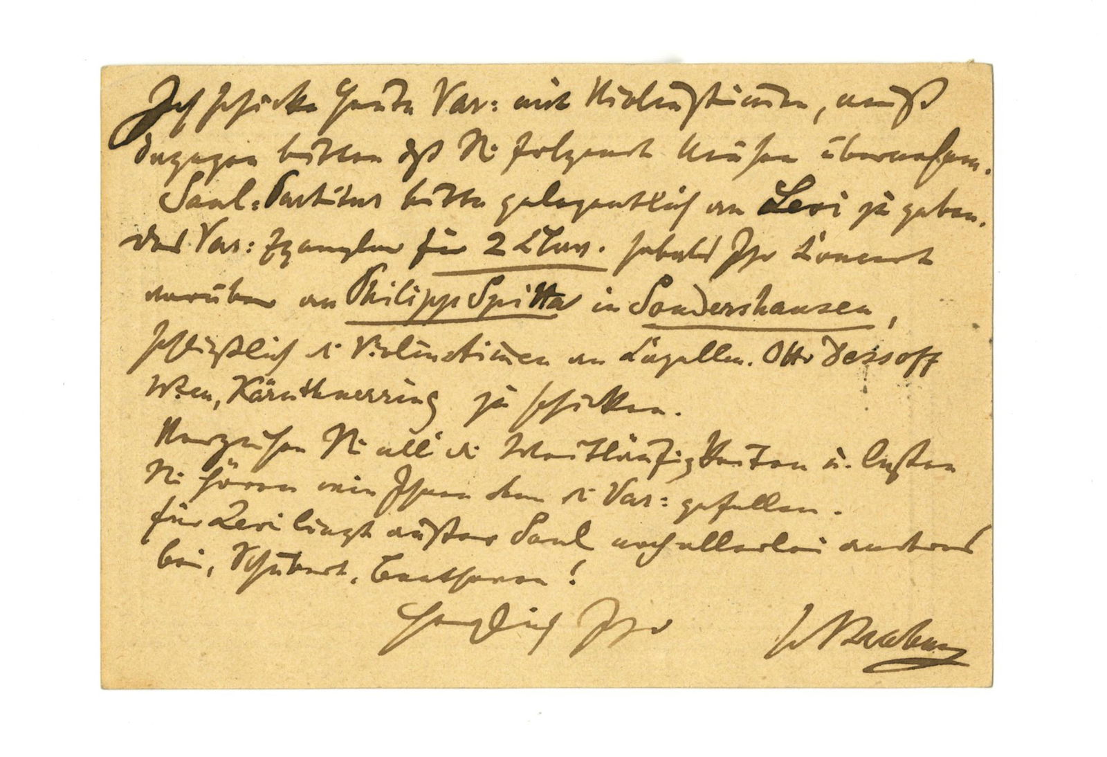 Johannes Brahms ALS to Fellow Composer, Fantastic Musical Content (1 of 3)