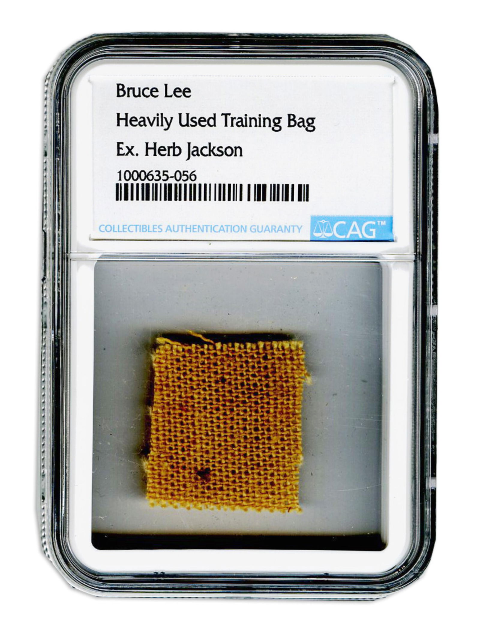 Bruce Lee's Heavily Used Training Bag. Ex Herb Jackson, Lee's Protégé, CAG Encapsulated (1 of 5)