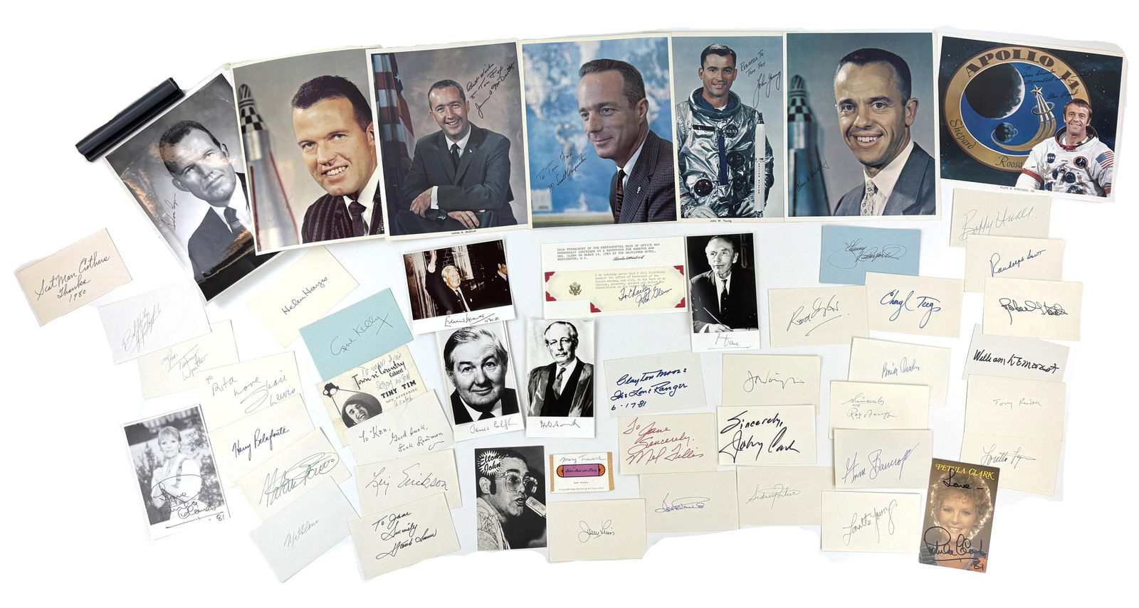 Dealer's Lot of 49 Signatures of Miscellaneous Notables: NASA, British PMs, & Numerous Entertainers (1 of 6)
