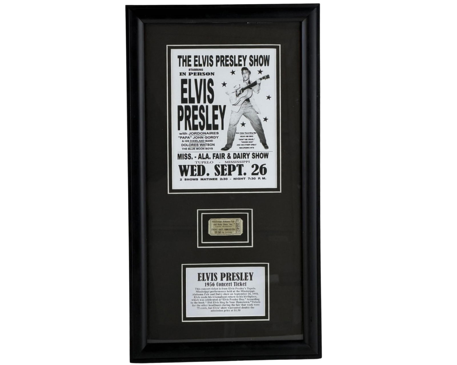 Elvis Presley Concert Ticket to Iconic Homecoming Show at Mississippi-Alabama Fair & Dairy Show! (1 of 3)