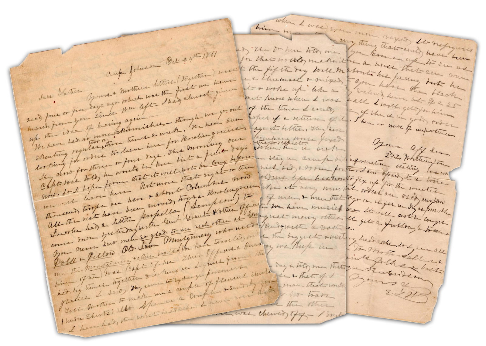 Rebel Soldier Re: Meeting Grant & Confed Generals Polk & Pillow for Prisoner Exchange (1 of 5)