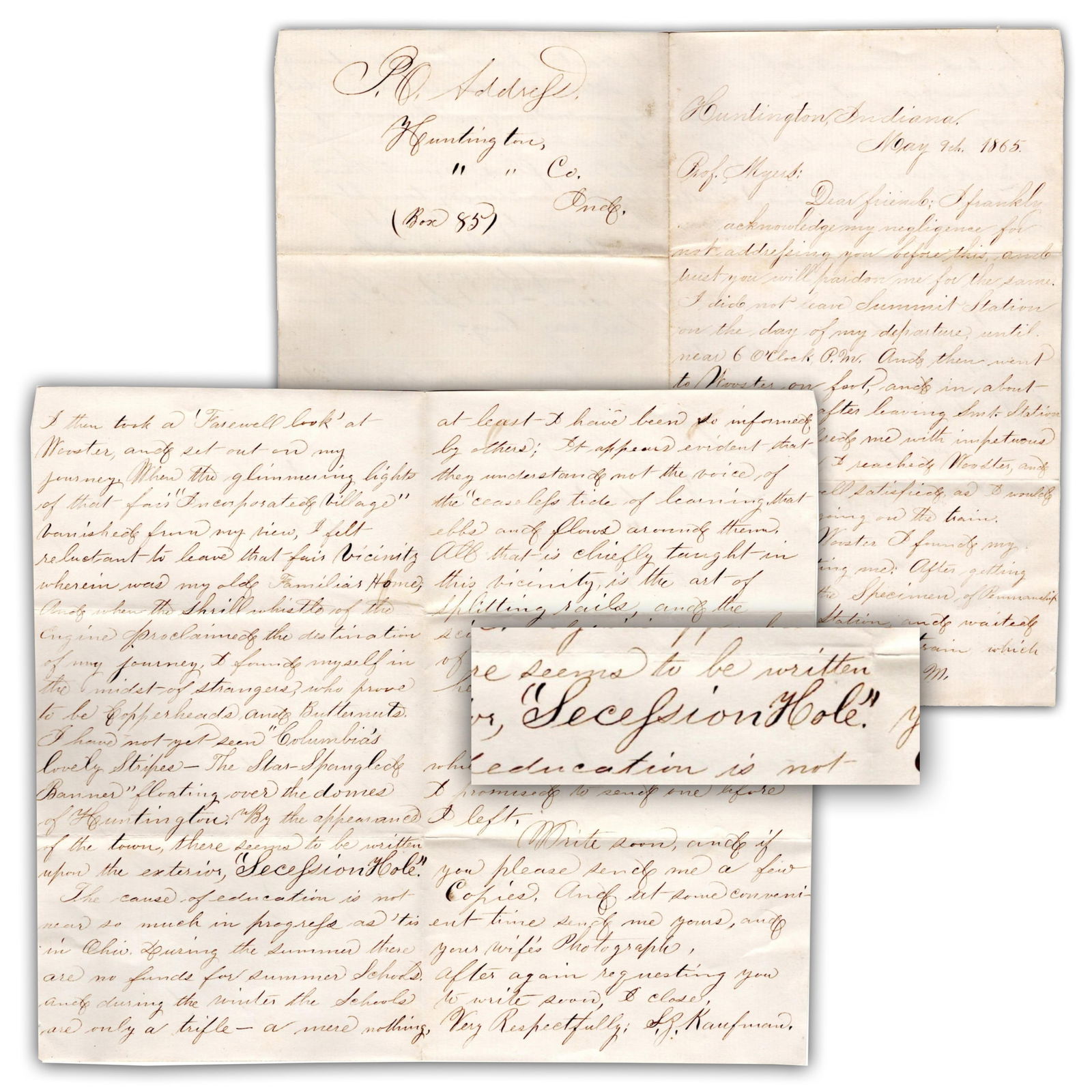 Ohio Teacher Arrives in Northeastern Indiana; Finds It to Be a “Secession Hole” in 1865 (1 of 4)