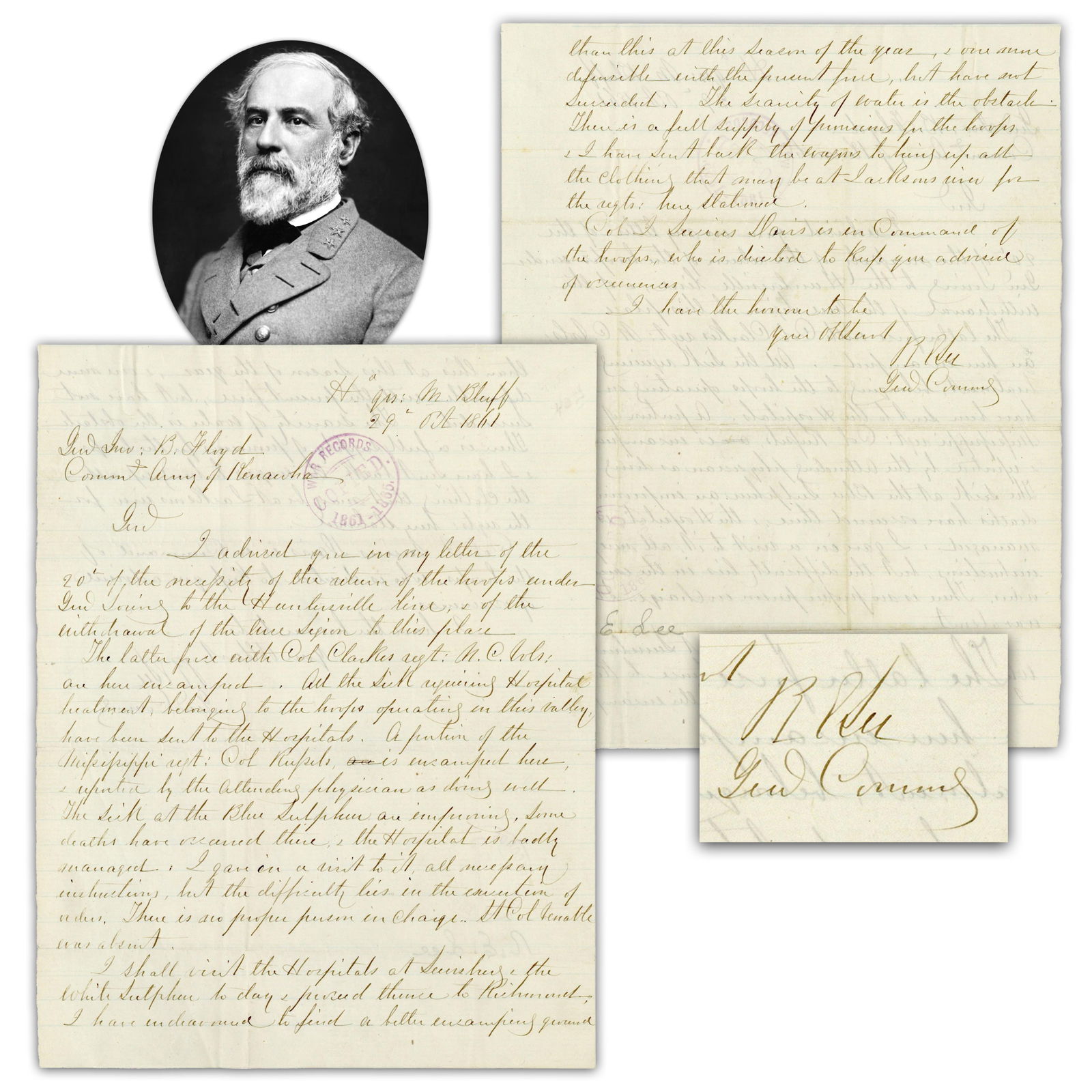 Confederate General Robert E. Lee Submits Status Report Before Returning to Richmond (1 of 4)