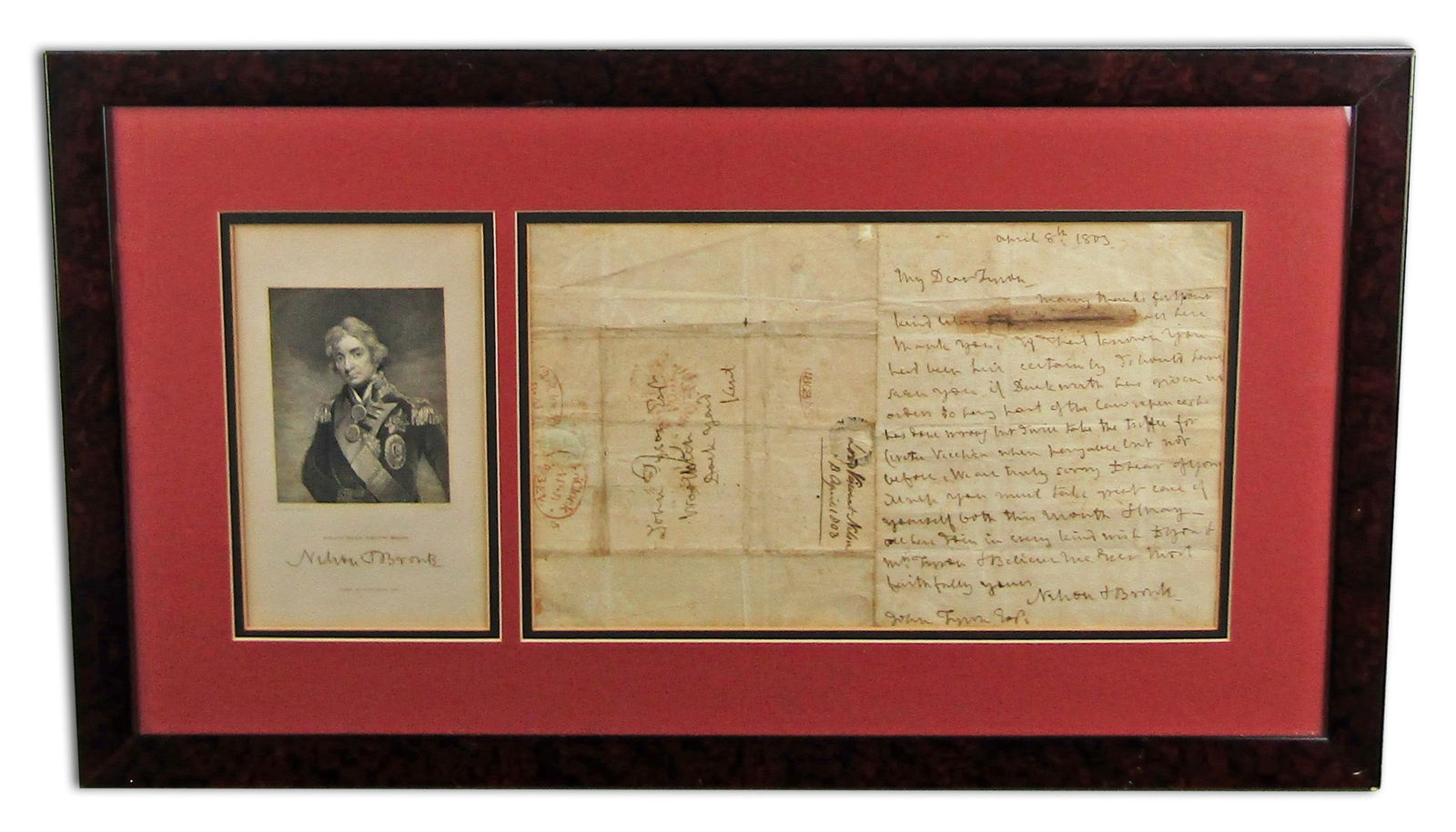 Horatio Nelson 1803 Important ALS Discussing Admiralty Affairs 1 Month Before Disembarking For (1 of 4)