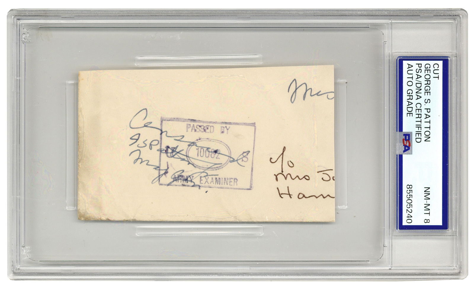 G.S. Patton War Time Signature - PSA NM-MT 8 (1 of 1)