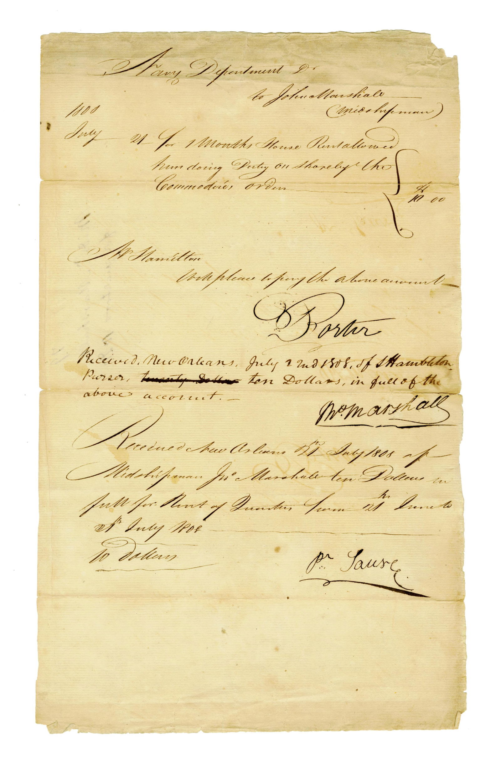 David Porter DS For Midshipman's Lodgings in New Orleans (1 of 3)