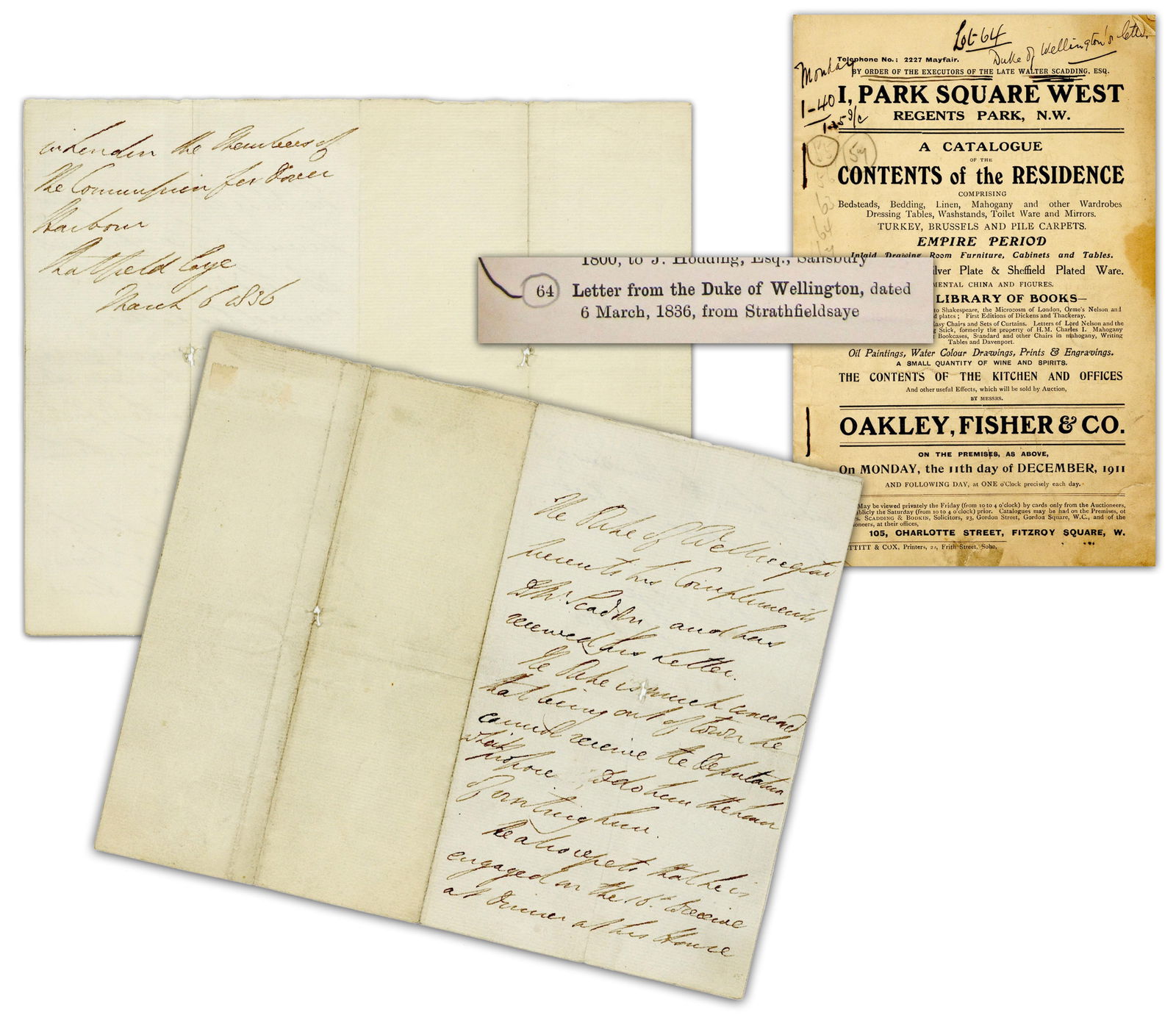 Duke of Wellington 2x Signed 3rd Person ALS RE: Dover Harbour Commission Duties (1 of 8)