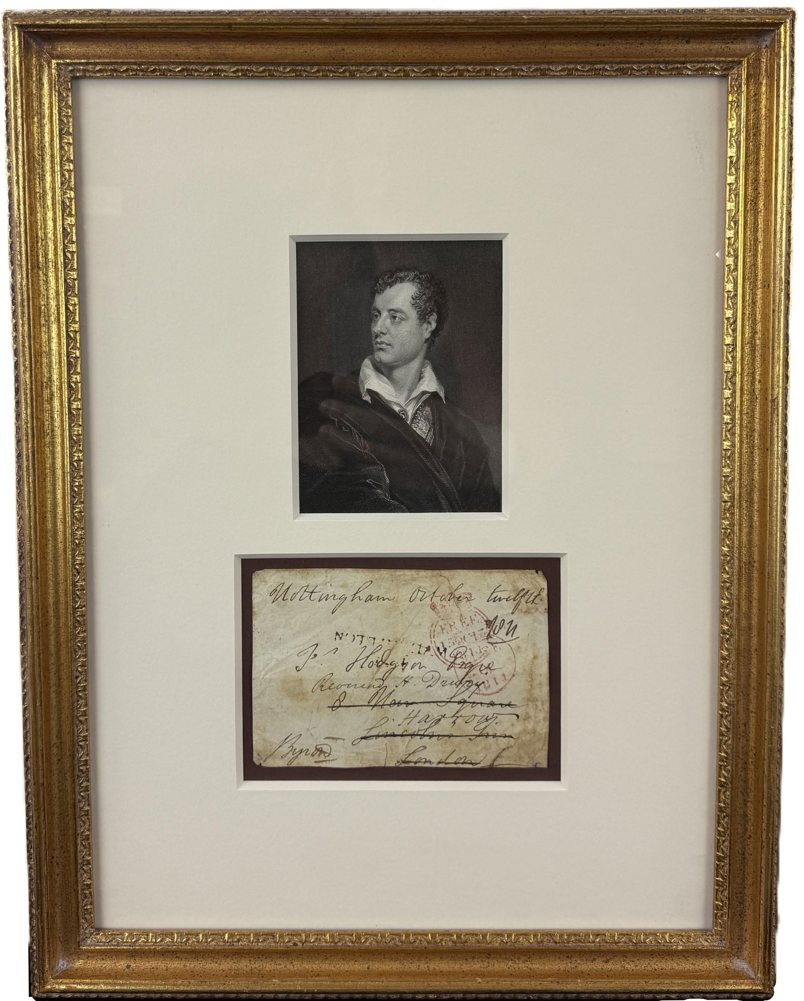 Lord Byron Signed Free Frank Framed (1 of 3)