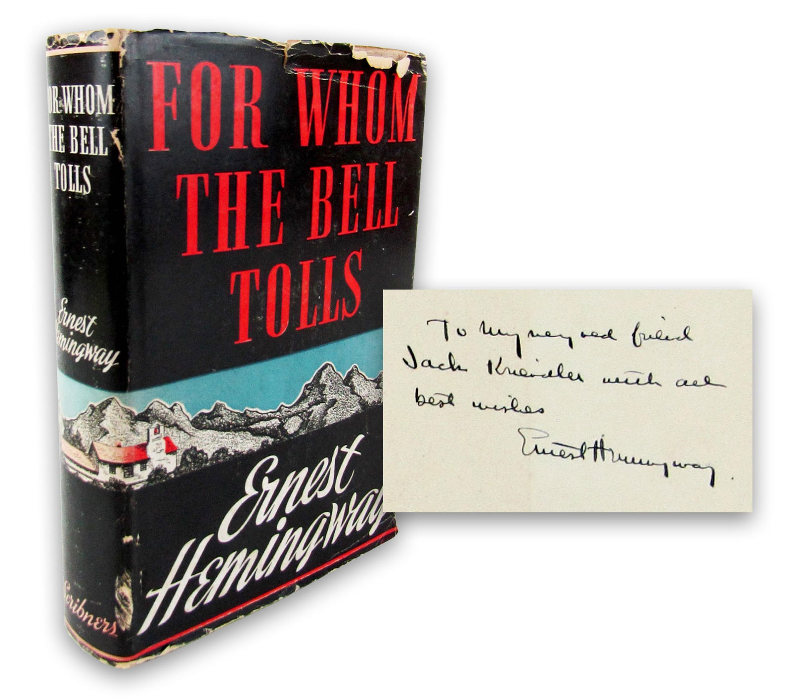 Ernest Hemingway Boldly Signed & Inscribed 1st Ed. "For Whom the Bell Tolls" (1 of 9)