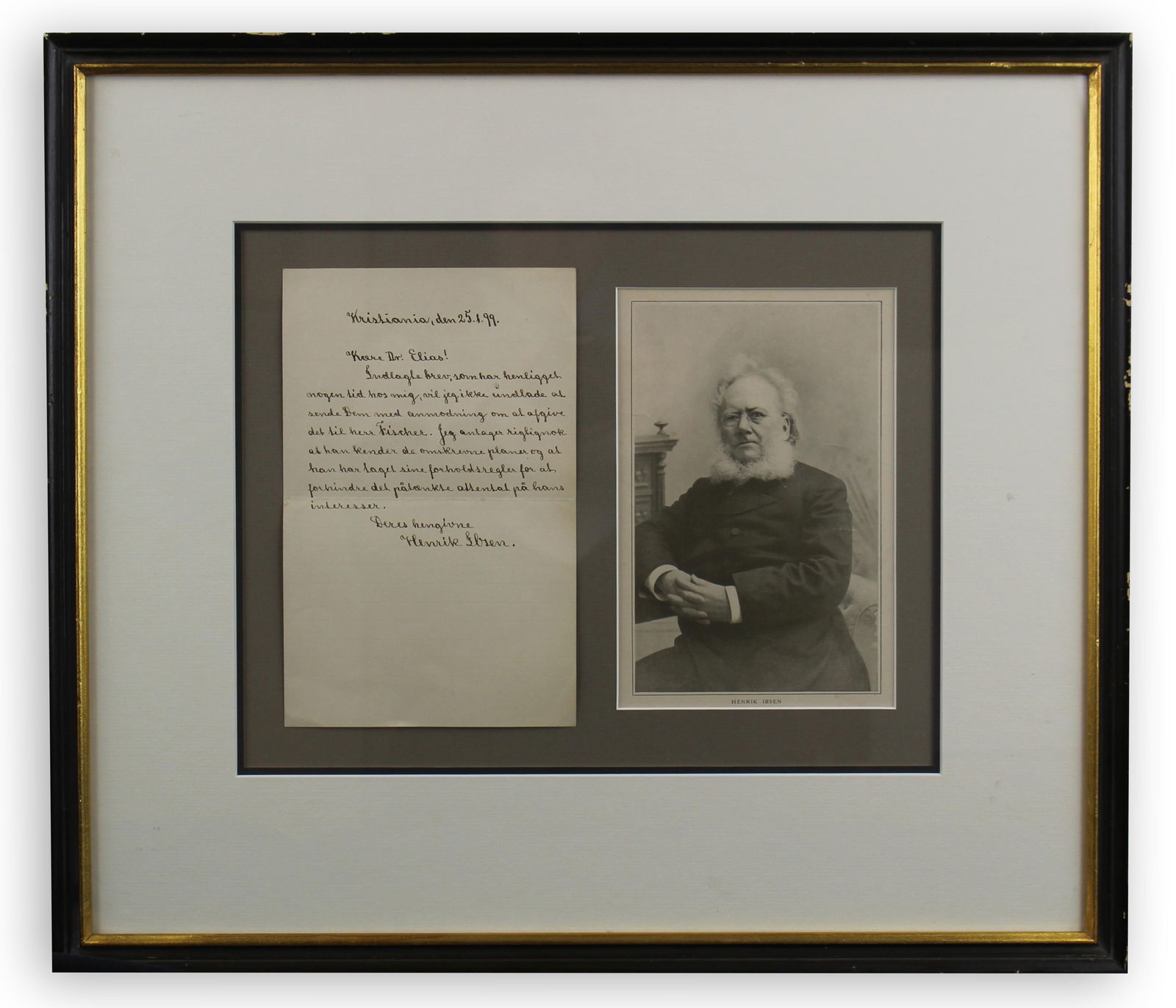 Henrik Ibsen ALS - During the Year of His Last Play "When We Dead Awaken" Writes Precautionary (1 of 4)